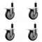 Service Caster 5'' Maroon Poly Swivel 1-1/4'' Expanding Stem Caster Set Total Lock Brake, 4PK SCC-EXTTL20S514-PPUB-MRN-114-4 - alternate 1